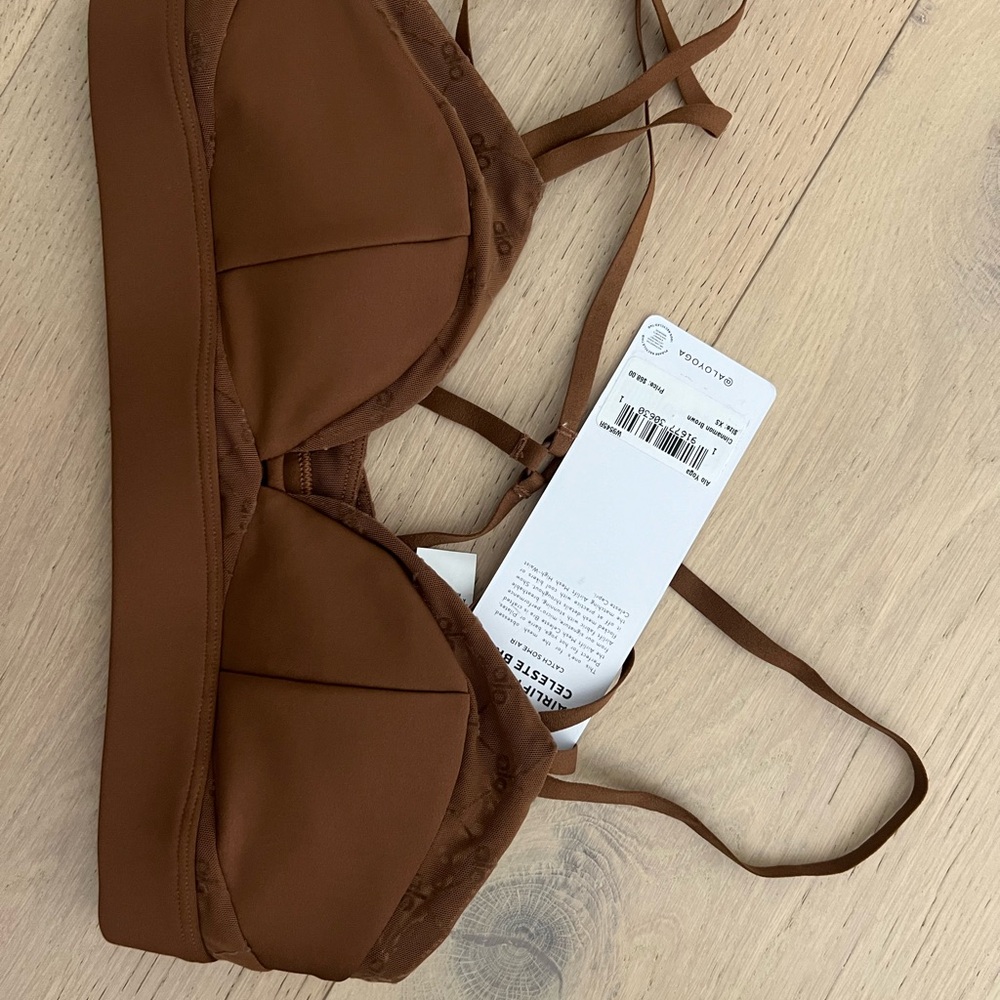 ALO Airlift Mesh Celeste Bra Brand new Cinnamon Brown - Picture 3 of 4